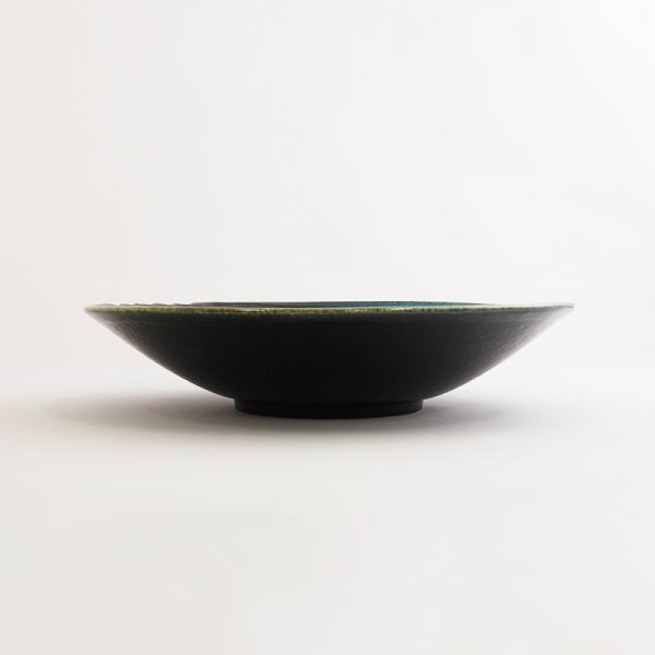 画像2: 【MUSASHI】丸皿(小) 青緑 【MUSASHI】Round Plate Small Blue-green (2)