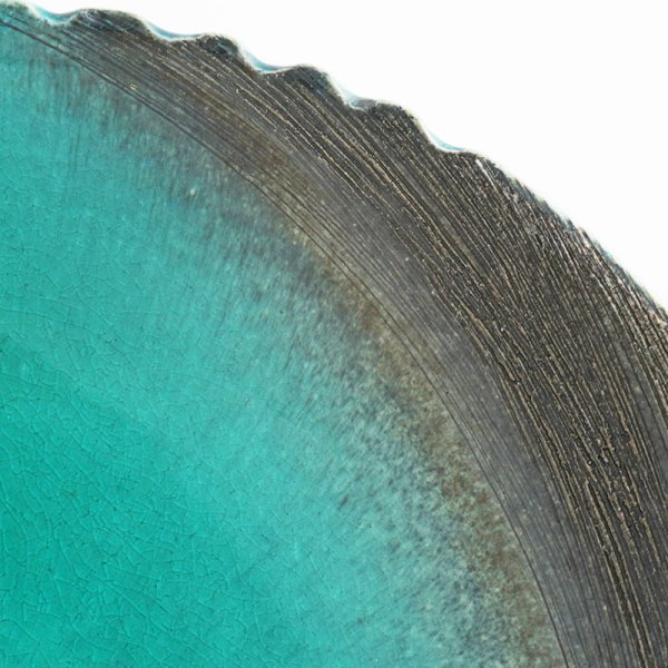 画像6: 【MUSASHI】丸皿(大) 青緑 【MUSASHI】Round Plate Large Blue-green (6)
