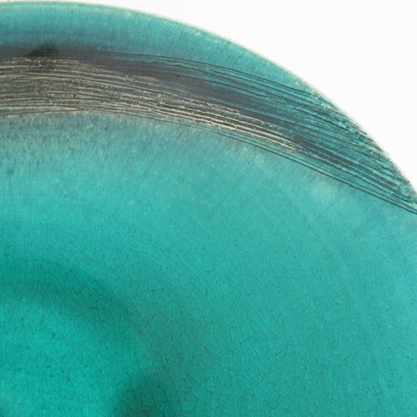 画像5: 【MUSASHI】丸皿(大) 青緑 【MUSASHI】Round Plate Large Blue-green (5)