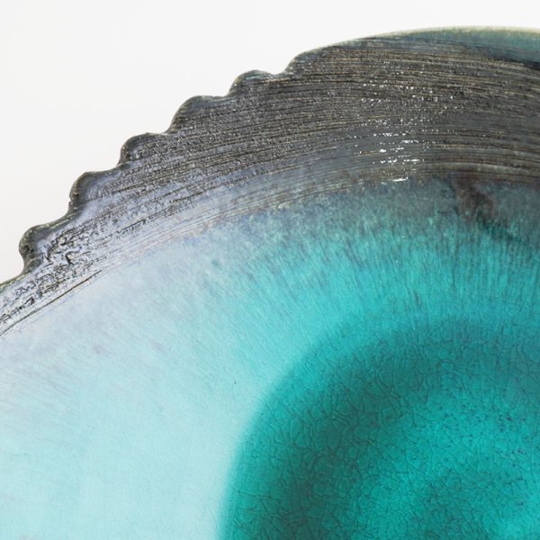 画像6: 【MUSASHI】丸皿(中) 青緑 【MUSASHI】Round Plate Medium Blue-green (6)