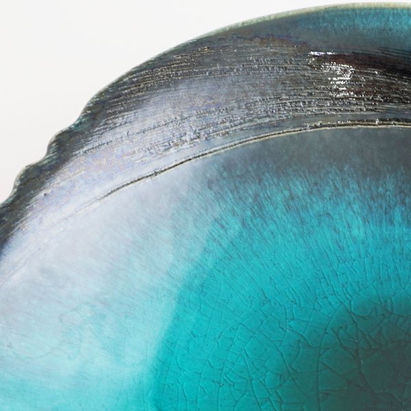 画像6: 【MUSASHI】丸皿(小) 青緑 【MUSASHI】Round Plate Small Blue-green (6)