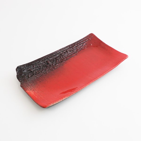 画像5: 【MUSASHI】角皿(小) 赤 【MUSASHI】Rectangle Plate Small Red (5)