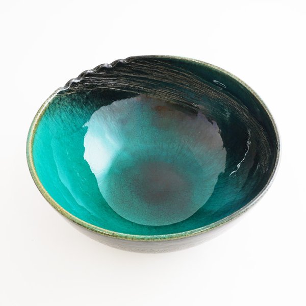 画像3: 【MUSASHI】鉢(大) 青緑 【MUSASHI】Bowl Large Blue-green (3)