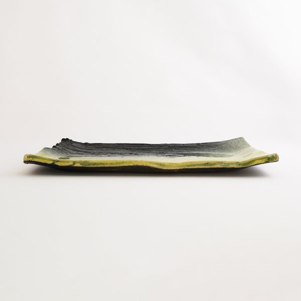 画像2: 【MUSASHI】角皿(中) 黄緑 【MUSASHI】Rectangle Plate Medium Yellow-green (2)