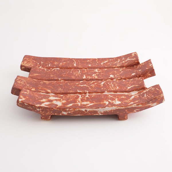 画像4: 【GETA】焼物皿 赤志野 (4)