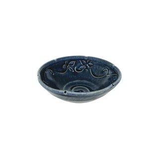 珍品　陶製　釜　1362g 高さ17.5㎝　タトオ　東な6-0803② 廃盤：【MINOHANA -美濃花-】5.5寸鉢 藍 - とうしょう窯