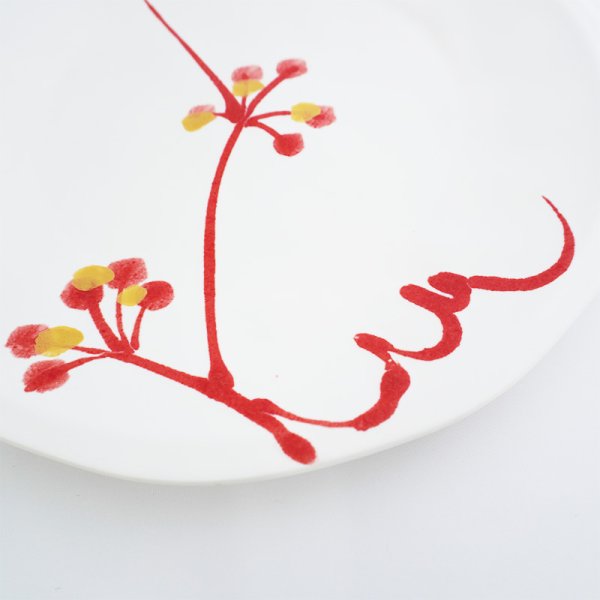 画像5: 【MINORI】丸皿 大 赤 (5)