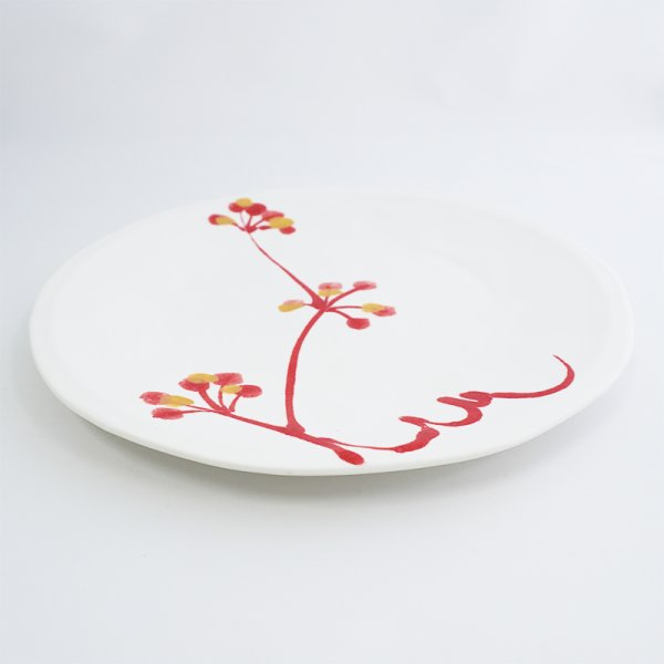 画像3: 【MINORI】丸皿 大 赤 (3)