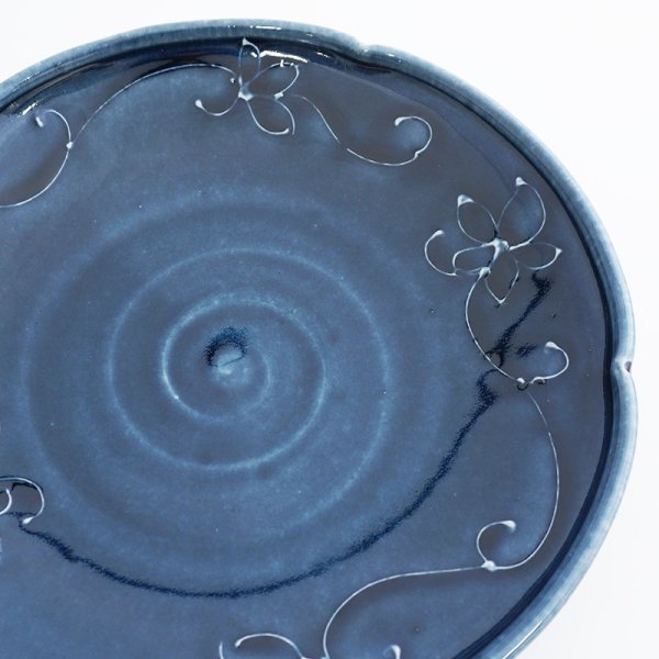 画像4: 廃盤：【MINOHANA -美濃花-】7寸皿　藍 (4)