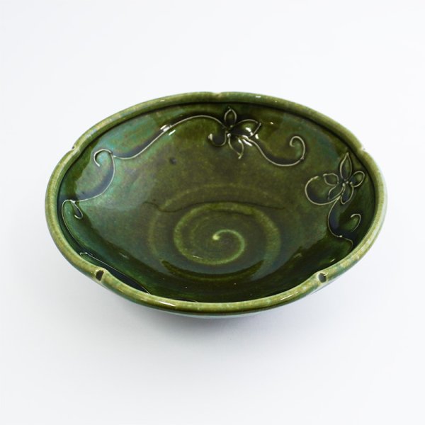 画像3: 廃盤：【MINOHANA -美濃花-】5.5寸鉢　織部 (3)