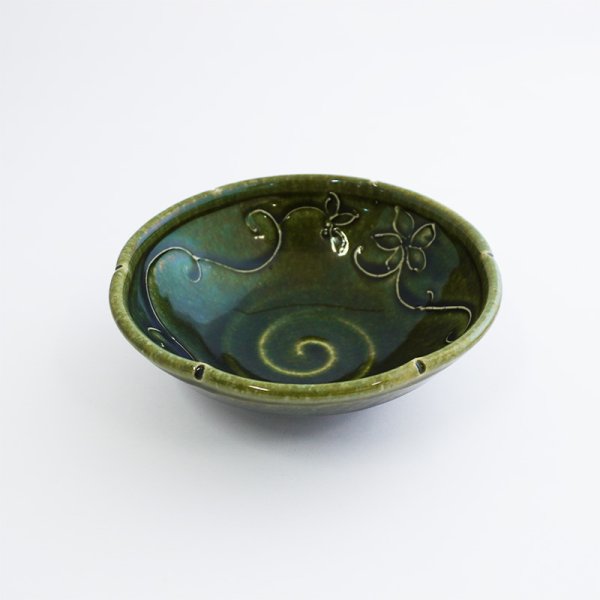 画像3: 廃盤：【MINOHANA -美濃花-】4.5寸鉢　織部 (3)