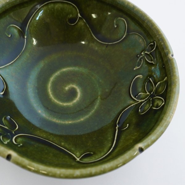 画像4: 廃盤：【MINOHANA -美濃花-】4.5寸鉢　織部 (4)