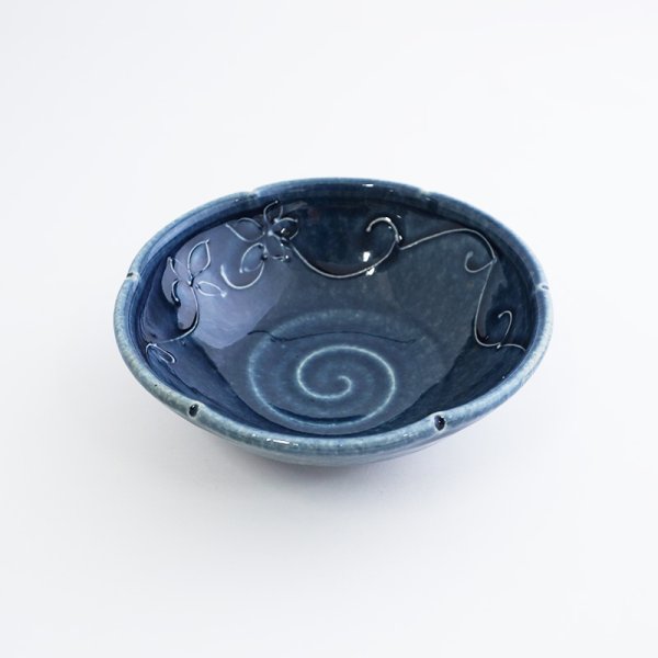 画像3: 廃盤：【MINOHANA -美濃花-】4.5寸鉢　藍 (3)