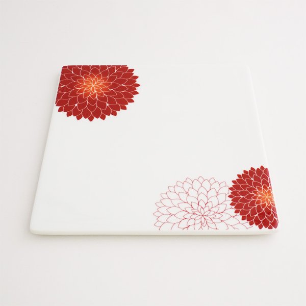 画像3: 【MUM -マム-】18cm正角皿 赤 (3)