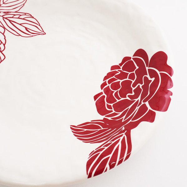 画像4: 【MIHANA】6寸皿　赤 【MIHANA】20cm Plate Red (4)