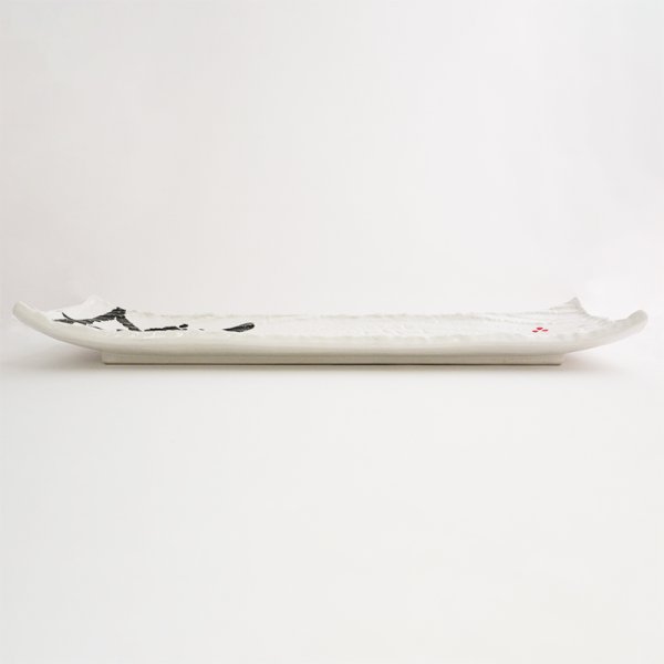 画像2: 【TENGU】長角皿(大) 白 【TENGU】Long Rectangle Plate Large White (2)