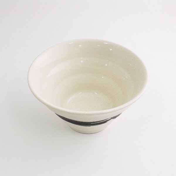 画像3: 【円】白釉黒刷毛 5.0丼 (3)