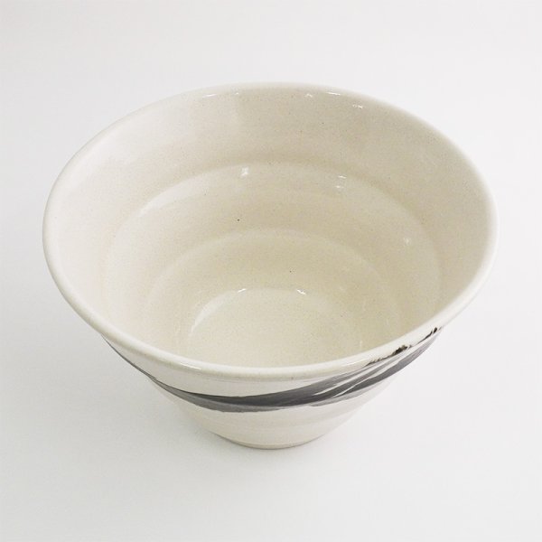 画像3: 【円】白釉黒刷毛 6.0丼 (3)