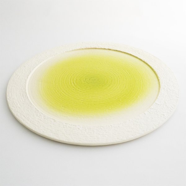 画像3: 【メインプレートコレクション】フラットリムプレート(大) 緑 【Main Plate Collection】Flat Rim Plate Large Green (3)