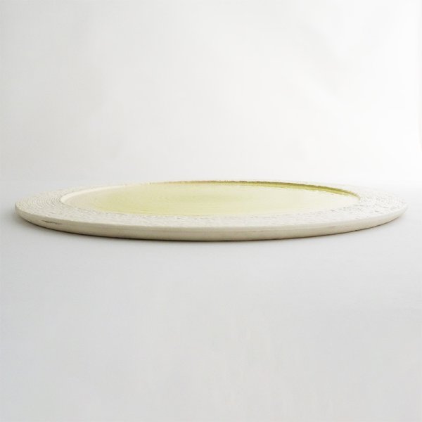 画像2: 【メインプレートコレクション】フラットリムプレート(大) 緑 【Main Plate Collection】Flat Rim Plate Large Green (2)