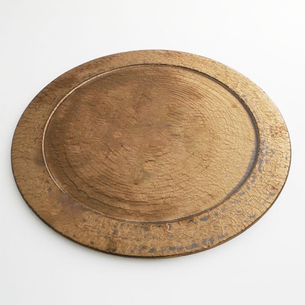 画像3: 【メインプレートコレクション】フラットリムプレート（大）　ゴールド 【Main Plate Collection】Flat Rim Plate Large Gold (3)