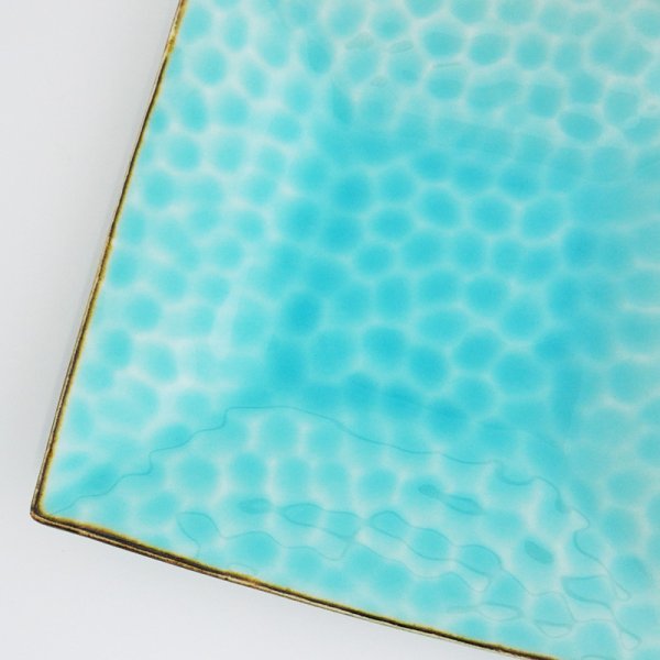 画像4: 2025新作:【SUNA-HA】正角皿(小) 水色 (4)