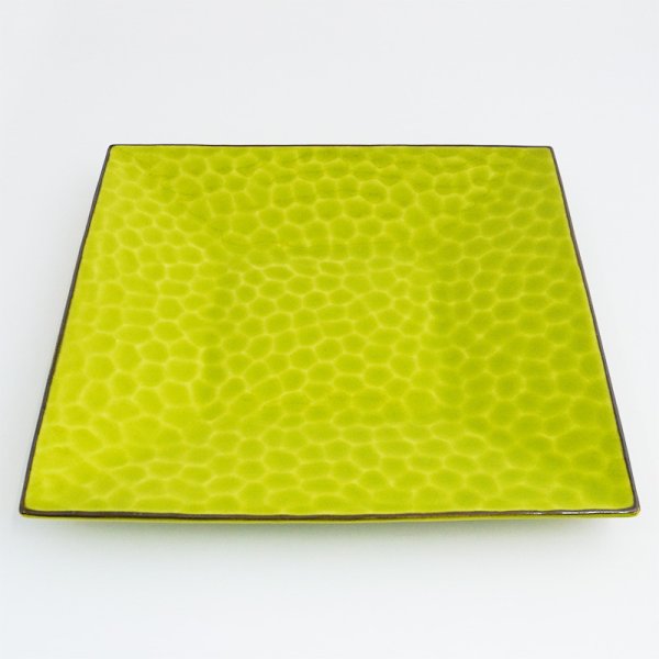 画像3: 2025新作:【SUNA-HA】正角皿(大) 黄緑 (3)