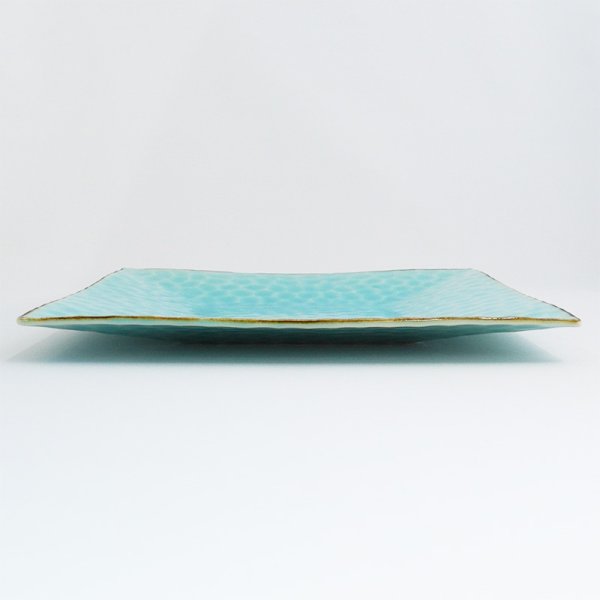 画像2: 2025新作:【SUNA-HA】正角皿(大) 水色 (2)