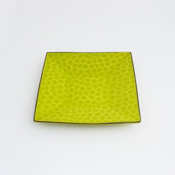 画像3: 2025新作:【SUNA-HA】正角皿(小) 黄緑 (3)