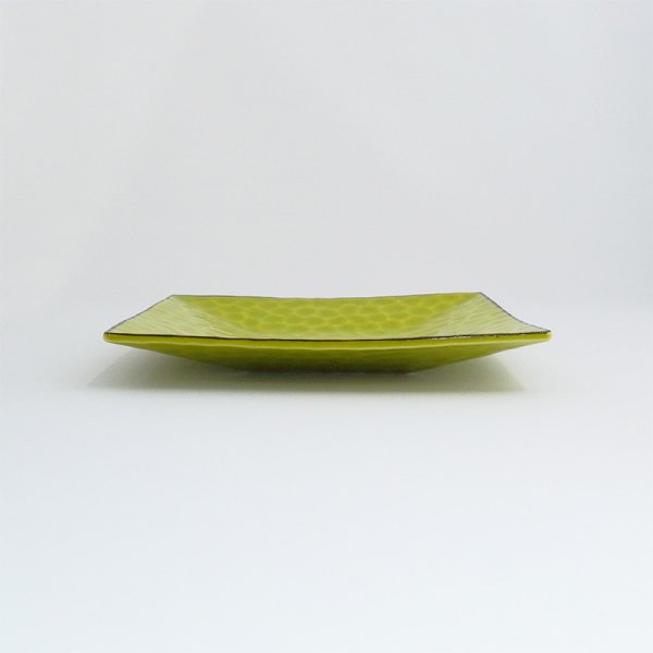 画像2: 2025新作:【SUNA-HA】正角皿(小) 黄緑 (2)