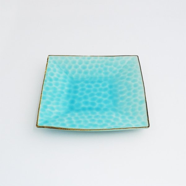 画像3: 2025新作:【SUNA-HA】正角皿(小) 水色 (3)