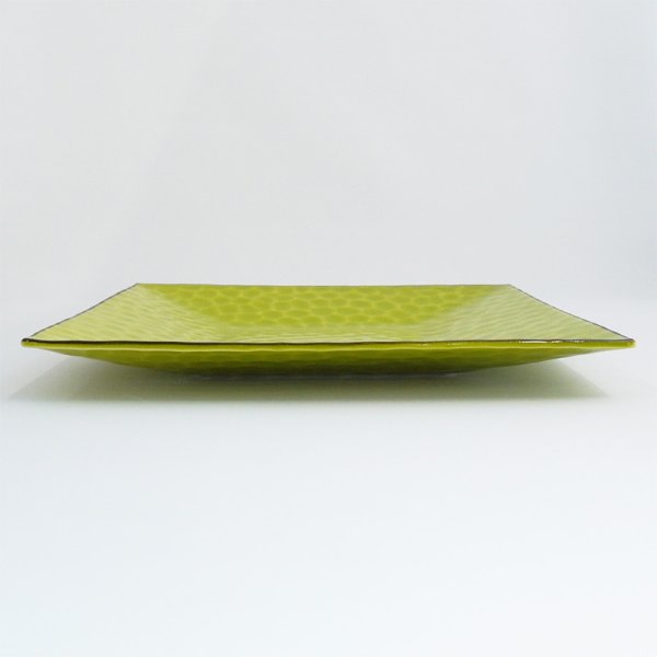 画像2: 2025新作:【SUNA-HA】正角皿(大) 黄緑 (2)