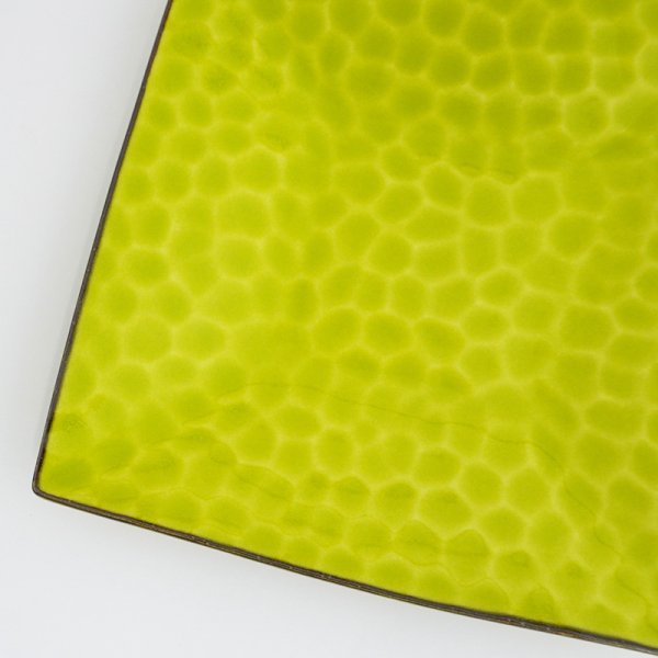 画像4: 2025新作:【SUNA-HA】正角皿(小) 黄緑 (4)