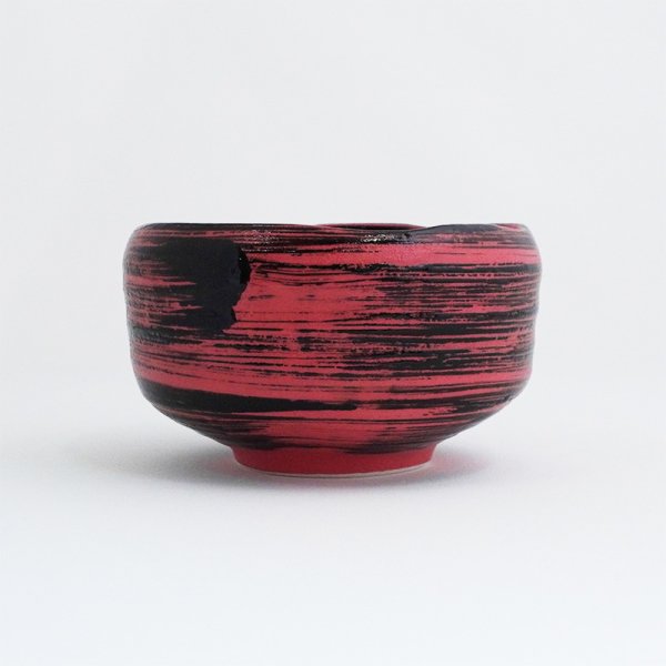 画像2: 2025新作：【茶器コレクション】抹茶碗 赤釉黒巻 (2)
