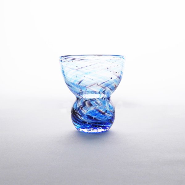 画像2: 2025新作:【JUN -純-】丸くびれぐい呑 青 (2)