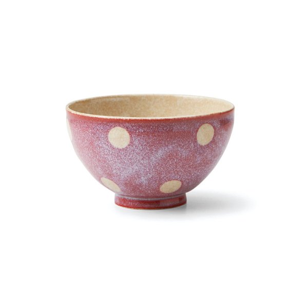 画像1: 【飯碗コレクション】流れ水玉飯碗（大）　赤 【Rice Bowl Collection】Flow Dots Rice Bowl Large Red (1)