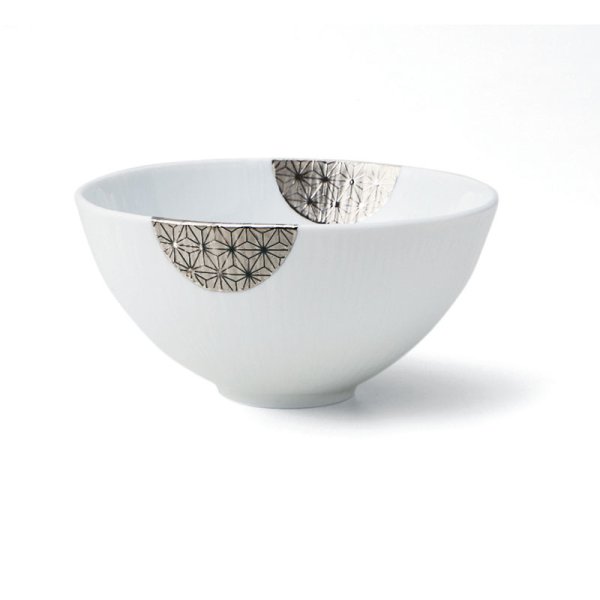 画像1: 【飯碗コレクション】白磁飯碗　銀 【Rice Bowl Collection】Hakuji Rice Bowl Silver (1)