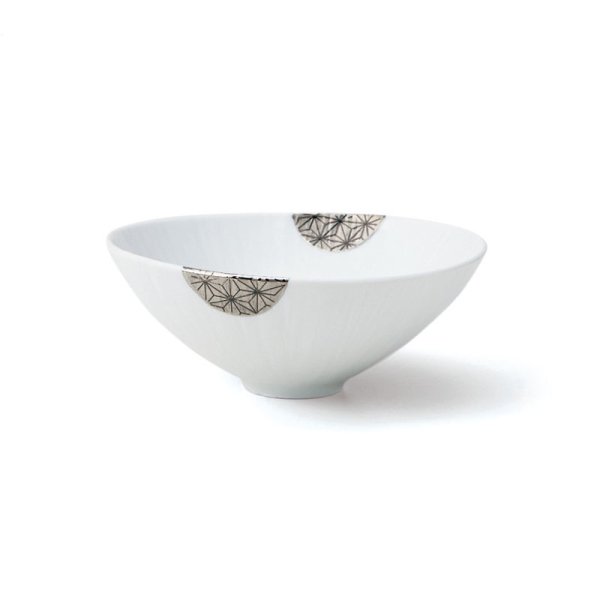 画像1: 【飯碗コレクション】白磁平飯碗　銀 【Rice Bowl Collection】Hakuji Flat Rice Bowl Silver (1)