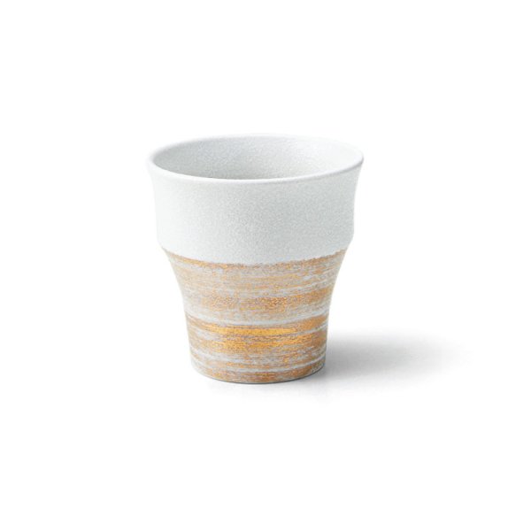 画像1: 【酒器コレクション】粉雪カップ　金彩 【Sake Cup Collection】Konayuki Cup Kindami (1)