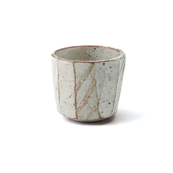 画像1: 【酒器コレクション】粉引面とり　切立カップ (1)