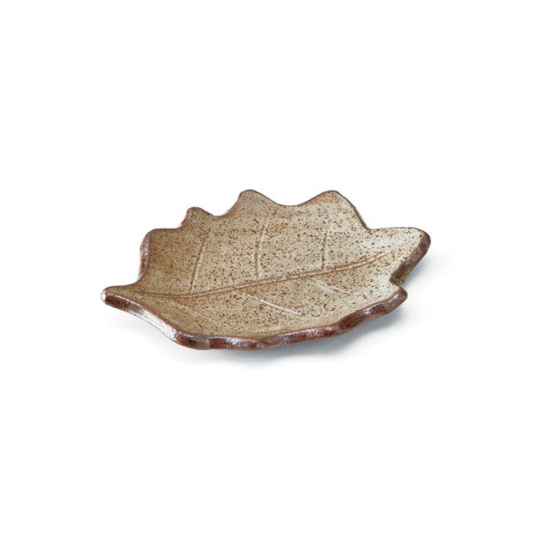 画像1: 【ta・ta・la　このは】柏の葉　白唐津 【ta・ta・la　KONAHA】Kashiwa Leaf Plate Shirokaratsu (1)