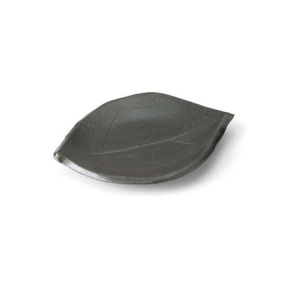 画像1: 【ta・ta・la　このは】柿の葉　黒 【ta・ta・la　KONOHA】Persimmon Leaf Plate Black (1)