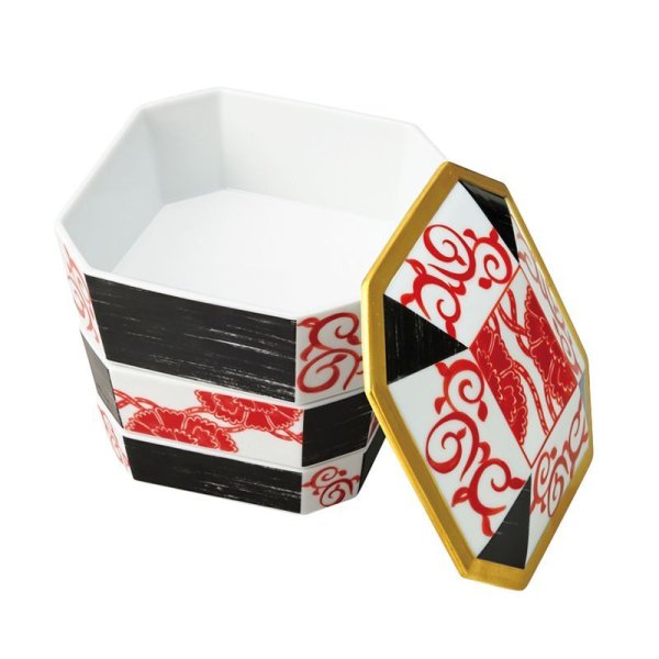 画像2: 【IROE -色絵-】三段重 赤 (2)