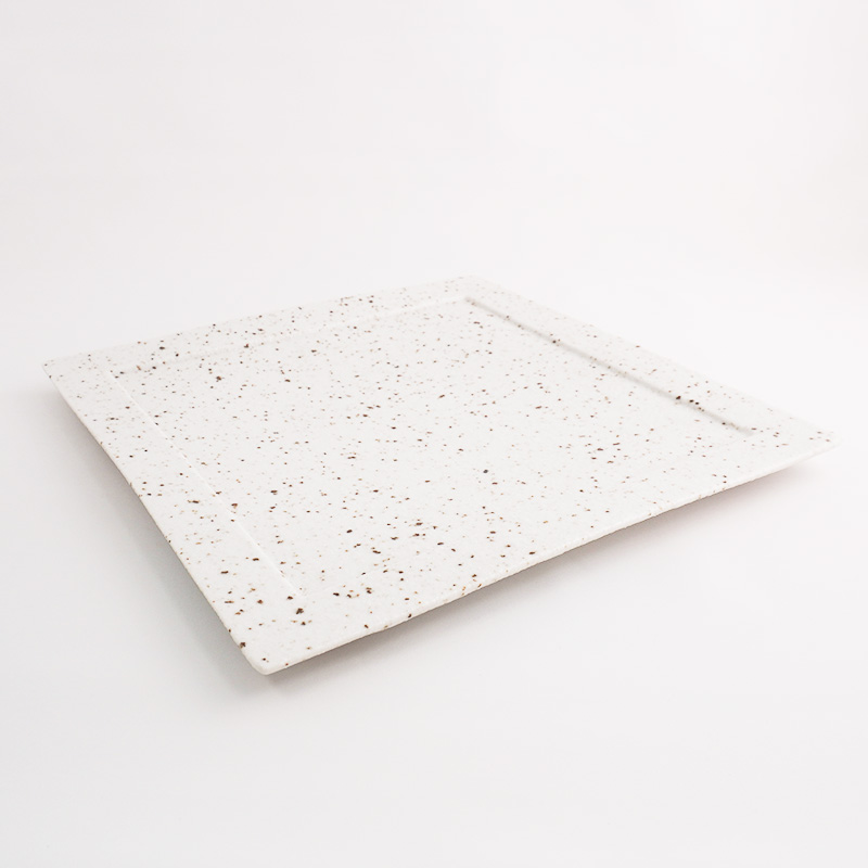 白御影】石目角皿(大)【SHIROMIKAGE】Stone Square Plate 白御影】石目角皿(大)【SHIROMIKAGE】Stone Square Plate